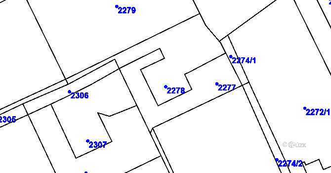 Parcela st. 2278 v KÚ Dolní Suchá, Katastrální mapa