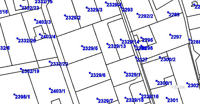 Parcela st. 2329 v KÚ Dolní Suchá, Katastrální mapa