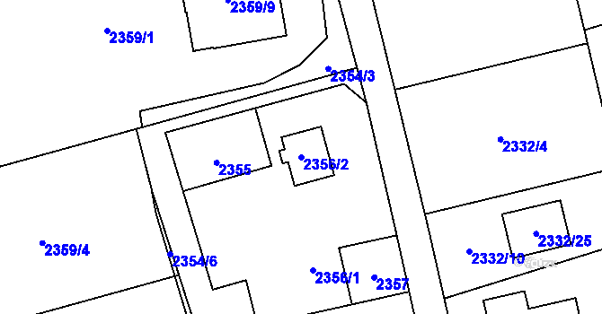 Parcela st. 2356/2 v KÚ Dolní Suchá, Katastrální mapa