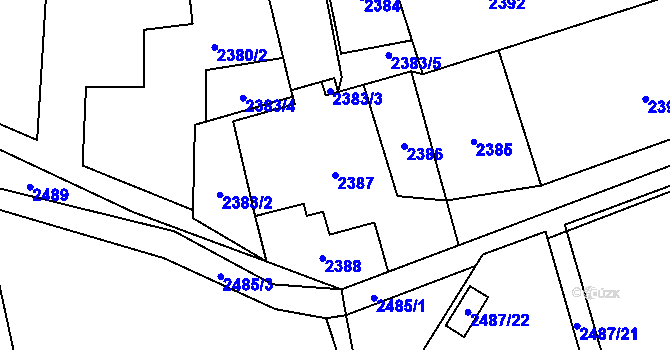 Parcela st. 2387 v KÚ Dolní Suchá, Katastrální mapa