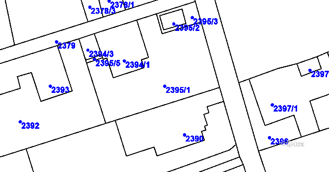 Parcela st. 2395/1 v KÚ Dolní Suchá, Katastrální mapa