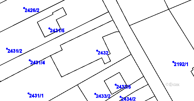 Parcela st. 2432 v KÚ Dolní Suchá, Katastrální mapa