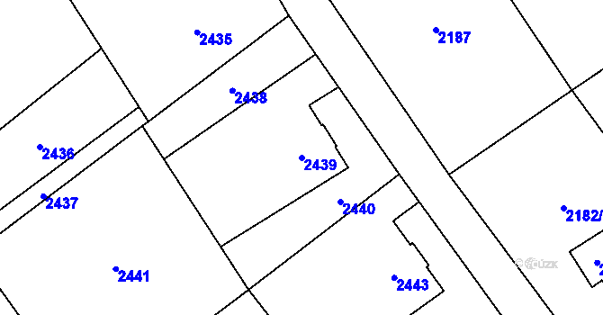 Parcela st. 2439 v KÚ Dolní Suchá, Katastrální mapa
