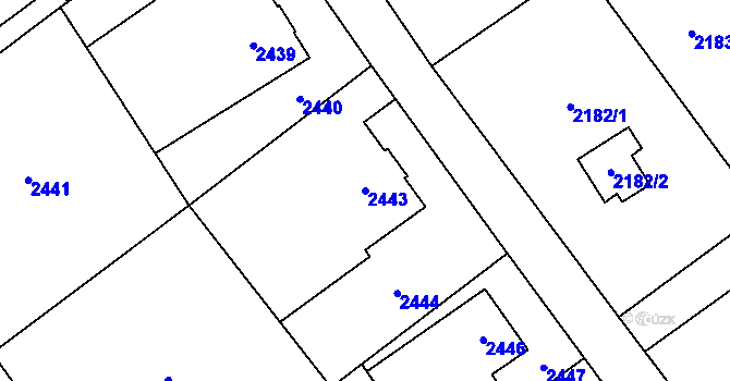 Parcela st. 2443 v KÚ Dolní Suchá, Katastrální mapa