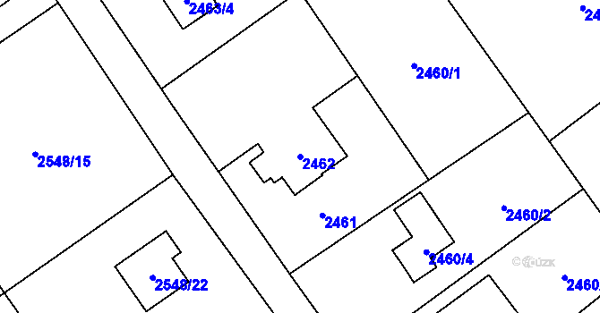 Parcela st. 2462 v KÚ Dolní Suchá, Katastrální mapa