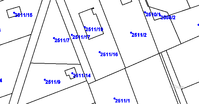 Parcela st. 2511/16 v KÚ Dolní Suchá, Katastrální mapa
