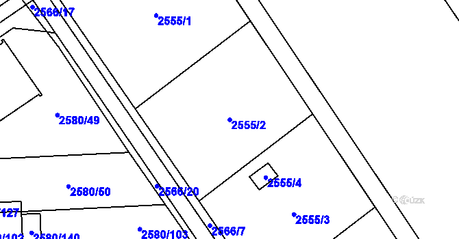 Parcela st. 2555/2 v KÚ Dolní Suchá, Katastrální mapa