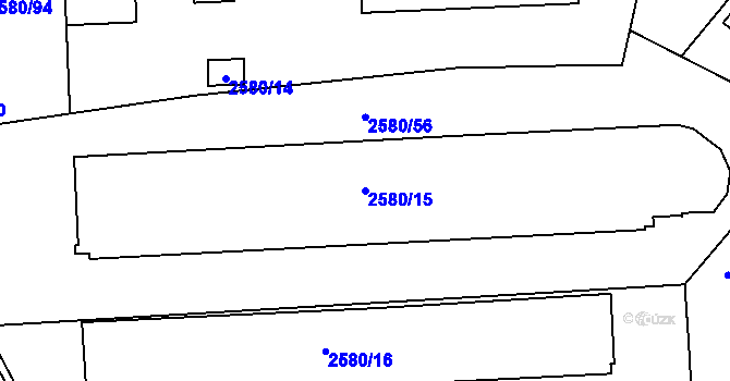 Parcela st. 2580/15 v KÚ Dolní Suchá, Katastrální mapa