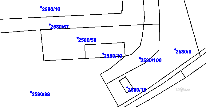 Parcela st. 2580/19 v KÚ Dolní Suchá, Katastrální mapa