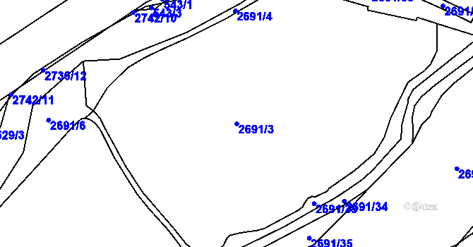 Parcela st. 2691/3 v KÚ Dolní Suchá, Katastrální mapa