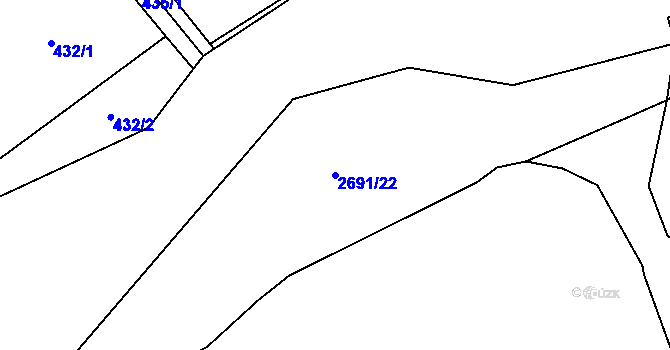 Parcela st. 2691/22 v KÚ Dolní Suchá, Katastrální mapa