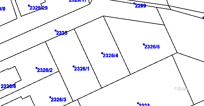 Parcela st. 2326/4 v KÚ Dolní Suchá, Katastrální mapa