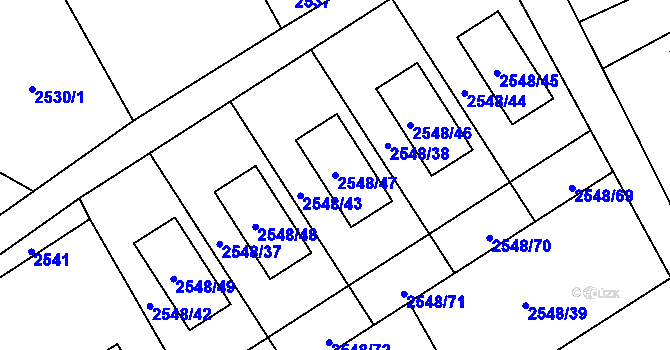 Parcela st. 2548/47 v KÚ Dolní Suchá, Katastrální mapa