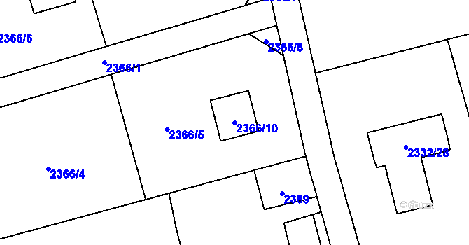 Parcela st. 2366/10 v KÚ Dolní Suchá, Katastrální mapa