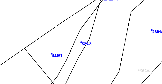 Parcela st. 529/3 v KÚ Dolní Suchá, Katastrální mapa