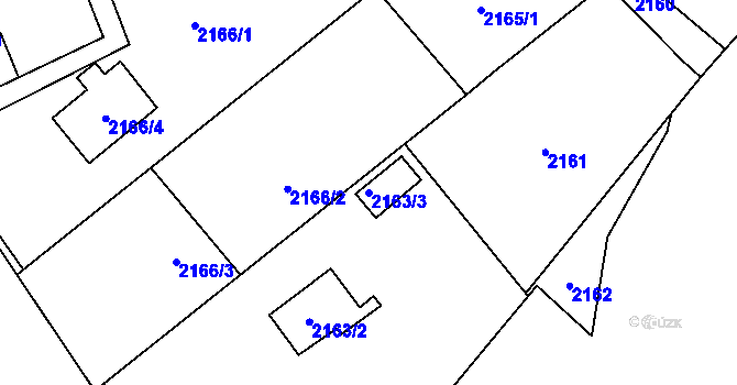 Parcela st. 2163/3 v KÚ Dolní Suchá, Katastrální mapa