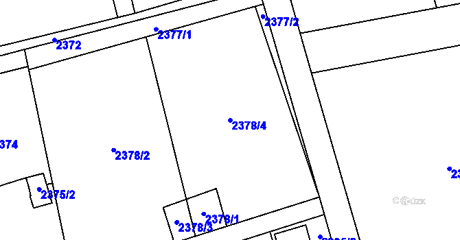 Parcela st. 2378/4 v KÚ Dolní Suchá, Katastrální mapa