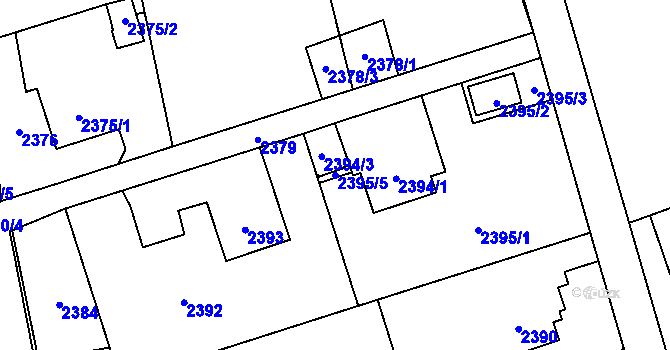 Parcela st. 2395/5 v KÚ Dolní Suchá, Katastrální mapa