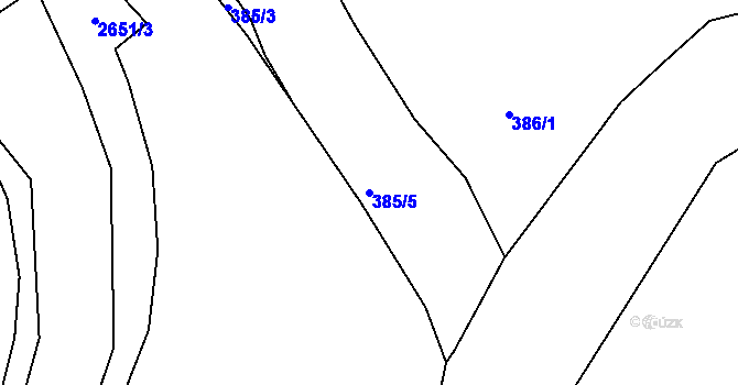 Parcela st. 385/5 v KÚ Dolní Suchá, Katastrální mapa