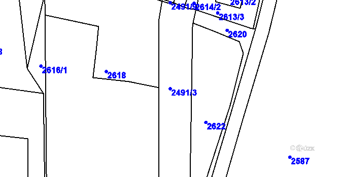Parcela st. 2491/3 v KÚ Dolní Suchá, Katastrální mapa