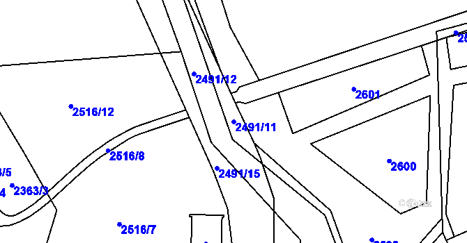 Parcela st. 2491/11 v KÚ Dolní Suchá, Katastrální mapa