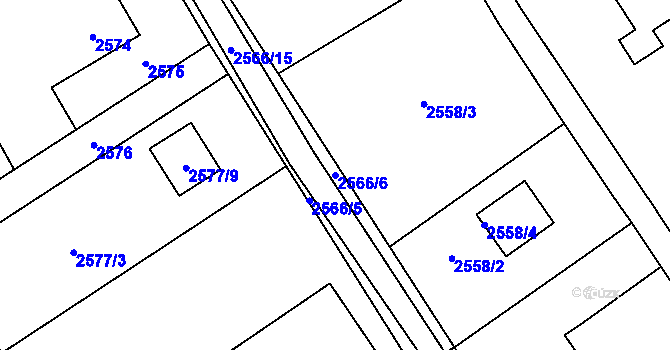 Parcela st. 2566/6 v KÚ Dolní Suchá, Katastrální mapa