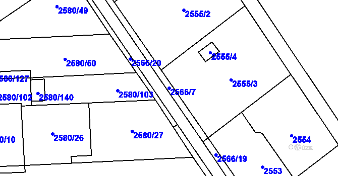 Parcela st. 2566/7 v KÚ Dolní Suchá, Katastrální mapa