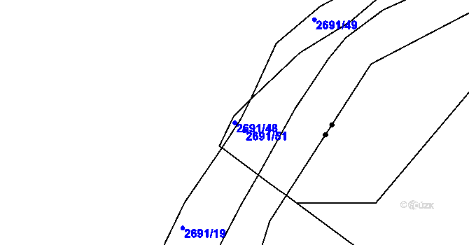 Parcela st. 2691/48 v KÚ Dolní Suchá, Katastrální mapa