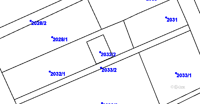 Parcela st. 2032/2 v KÚ Dolní Suchá, Katastrální mapa