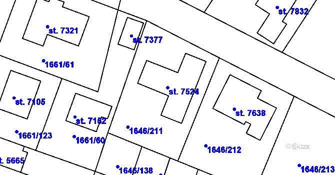 Parcela st. 7524 v KÚ Havlíčkův Brod, Katastrální mapa