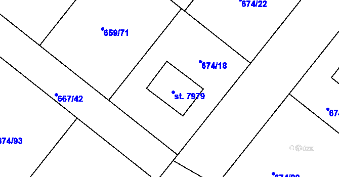 Parcela st. 674/18 v KÚ Havlíčkův Brod, Katastrální mapa