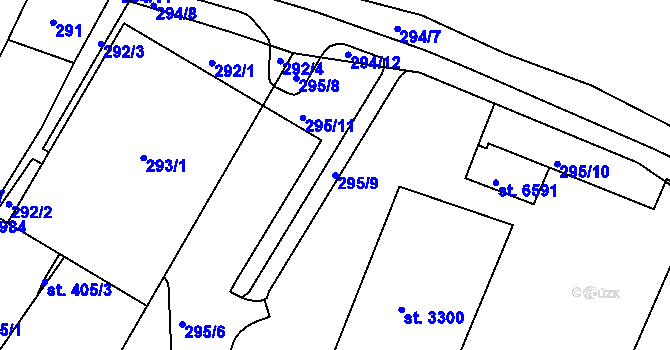 Parcela st. 295/9 v KÚ Havlíčkův Brod, Katastrální mapa
