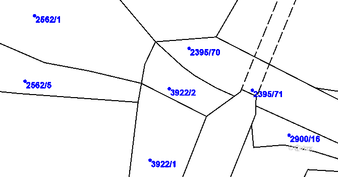 Parcela st. 3922/2 v KÚ Havlíčkův Brod, Katastrální mapa