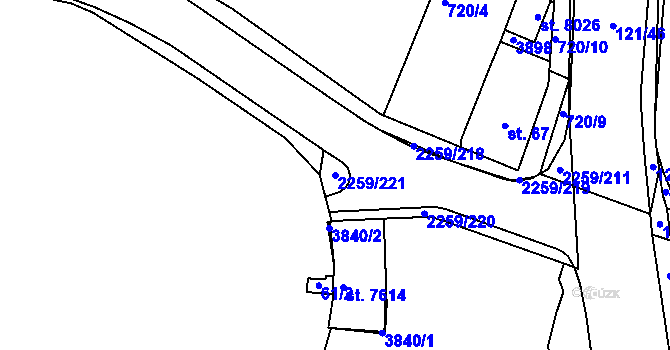 Parcela st. 2259/221 v KÚ Havlíčkův Brod, Katastrální mapa