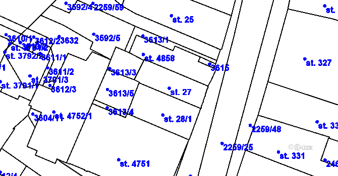Parcela st. 27 v KÚ Havlíčkův Brod, Katastrální mapa