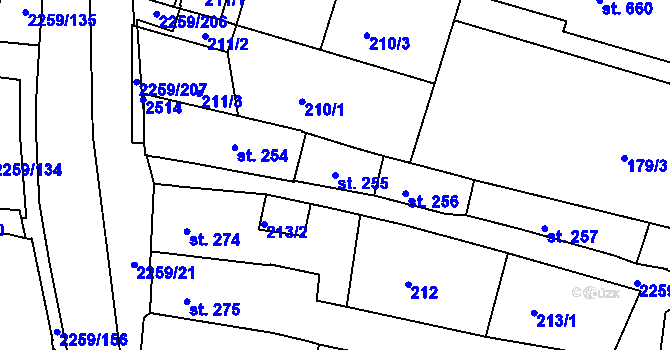 Parcela st. 255 v KÚ Havlíčkův Brod, Katastrální mapa