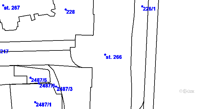 Parcela st. 266 v KÚ Havlíčkův Brod, Katastrální mapa