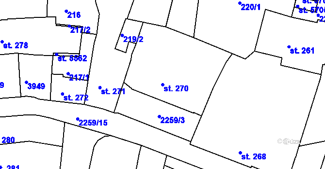 Parcela st. 270 v KÚ Havlíčkův Brod, Katastrální mapa