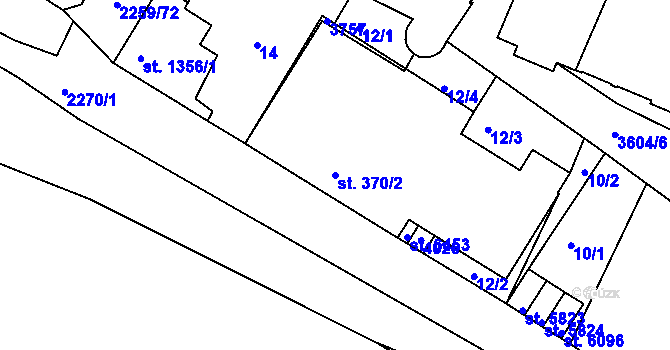 Parcela st. 370/2 v KÚ Havlíčkův Brod, Katastrální mapa