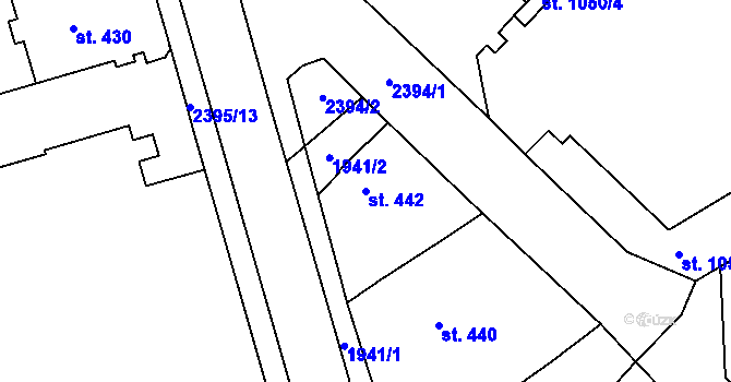 Parcela st. 442 v KÚ Havlíčkův Brod, Katastrální mapa
