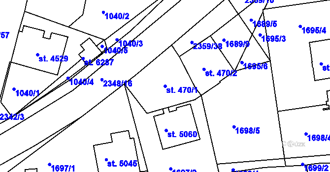 Parcela st. 470/1 v KÚ Havlíčkův Brod, Katastrální mapa