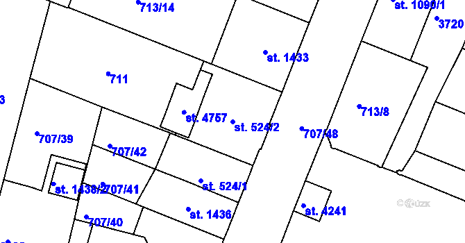 Parcela st. 524/2 v KÚ Havlíčkův Brod, Katastrální mapa
