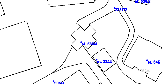 Parcela st. 536/4 v KÚ Havlíčkův Brod, Katastrální mapa