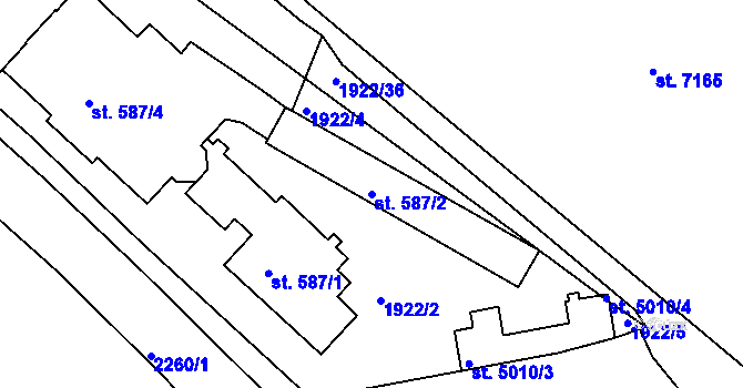 Parcela st. 587/2 v KÚ Havlíčkův Brod, Katastrální mapa