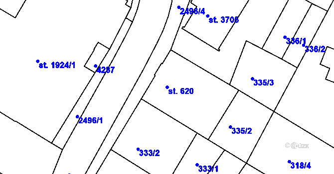 Parcela st. 620 v KÚ Havlíčkův Brod, Katastrální mapa