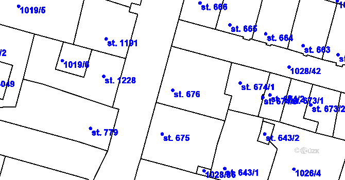 Parcela st. 676 v KÚ Havlíčkův Brod, Katastrální mapa