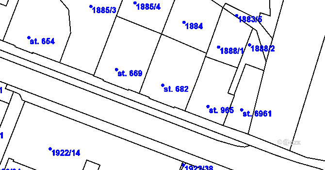 Parcela st. 682 v KÚ Havlíčkův Brod, Katastrální mapa