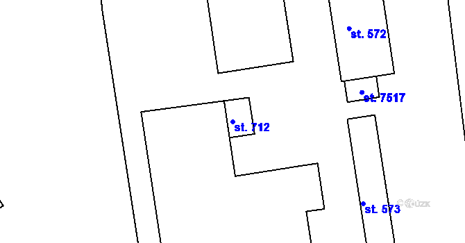 Parcela st. 712 v KÚ Havlíčkův Brod, Katastrální mapa