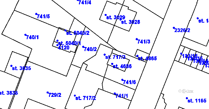 Parcela st. 717/3 v KÚ Havlíčkův Brod, Katastrální mapa