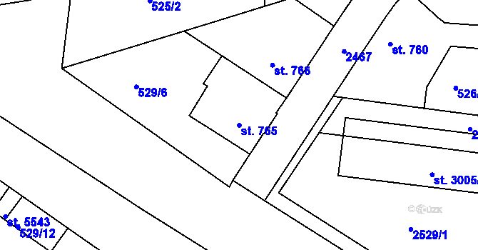 Parcela st. 765 v KÚ Havlíčkův Brod, Katastrální mapa